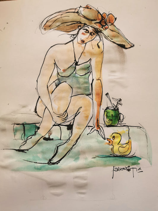 Au bord de la piscine