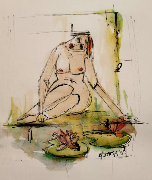 Elle et les Nymphéas